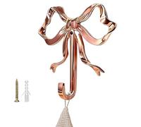 Bow Hooks - Wall Hanger Set, Decorative Towel Holder, Elegant Coat Rack Design, Home Organization Storage Performance, Laundry Room Category, Gold Metal Pieces For Closet Door Keys