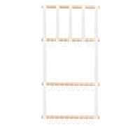 Bow Organizer - Wooden Cotton Linen Rope Thirty Hook Storage Display System Elegant Decorative Arrangement, Necklace Hanging Solution | Bedroom Nursery Kids Closet Playroom Wall Showcase Chic Design