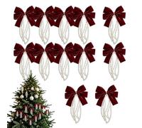Bow Ornaments Christmas Tree, Velvet Burgundy Christmas Bow Decor