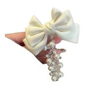 Bow, spiral telephone line, hair loop, cute pearl bubble braid, headband, ponytail, braided cord, access(Grey)