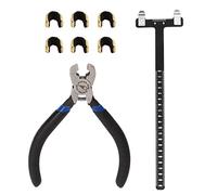 Bow String Nocking Points Pliers Set | T Ruler & Buckle Pliers Kit for Archery | Compound/Long/Bow Turning Tools | Lightweight Aluminum Alloy, 6 Brass Buckles Included (Black)
