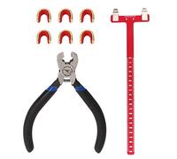 Bow String Nocking Points Pliers Set | T Ruler & Buckle Pliers Kit for Archery | Compound/Long/Bow Turning Tools | Lightweight Aluminum Alloy, 6 Brass Buckles Included (Red Set)
