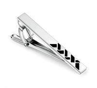 Bow Tie Clips, Tie Bar Silver Trapezoidal Pattern Bar Stainless-Steel Mens Ties Clip Mens Suit Accessories Men Tie Accessories