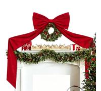 Bow Tree Topper Red Ribbon Wreath Ornaments with Long Streamers