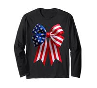 Bow vintage 4 luglio USA American Flag Stars N 'Stripes Maglia a Manica