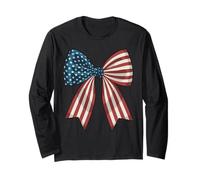 Bow vintage 4 luglio USA American Flag Stars N 'Stripes Maglia a Manica