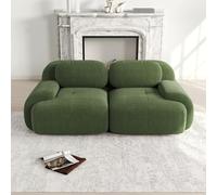 BOWDOW Divano angolare Velluto a coste Verde 208x178x70 cm, senza Montaggio | Velluto a costine premium, schiuma 32D, braccioli curvi, base antiscivolo, senza montaggio, 550 kg, forma 72-7 g.