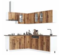 BOWEKAM 11 Pezzo Cucina Cabinet Set Kalmar Vecchio Legno Ingegnerizzato Legno Mobili Mobili & Stoccaggio, Armadi Da Cucina