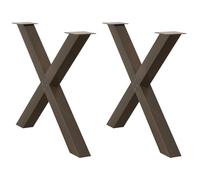 BOWEKAM Accessori per tavolo-Gambe per tavolo da pranzo a forma di X 2 pezzi l Acciaio 90x(72-73) cm Acciaio