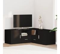 BOWEKAM Armadietti & Armadietto Angolare Nero 200x40x45 cm Legno Ingegnerizzato