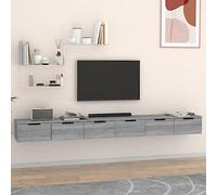 BOWEKAM Armadietti da parete Sonoma 102 x 30 x 20 cm in legno ingegnerizzato, scaffalature, mensole a muro e sporgenze, 2 pezzi, colore: grigio