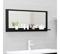 BOWEKAM Armadietti e contenitori-Mobiletto - Mobili da bagno - Specchio da bagno nero 90x10,5x37 cm in legno ingegnerizzato