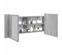 BOWEKAM Armadietti e contenitori-Unità di vanità-Vanity Units-Vanity Units-LED Bagno Specchio Armadietto Grigio Sonoma 100x12x45 cm