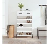 BOWEKAM Armadietti e scarpiera, 60 x 35 x 105 cm, in legno ingegnerizzato, colore: Bianco lucido