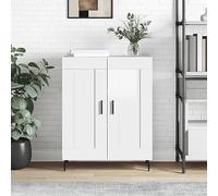 BOWEKAM Armadietti & Stoccaggio-Buffet & Credenza-Credenza-Bianco Lucido 69.5x34x90 cm Legno Ingegnerizzato