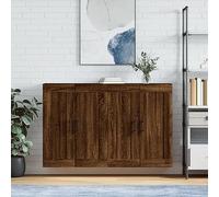BOWEKAM Armadietti & Stoccaggio-Buffet & Credenze-Armadietti a Parete 2 pz Rovere Marrone Legno Ingegnerizzato
