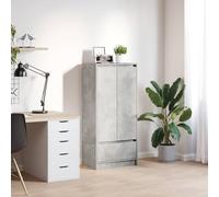 BOWEKAM Armadietti & Stoccaggio-Buffet & Credenze-Armadietto con Cassetto Grigio Cemento 55.5x34x119.5 cm Legno Ingegnerizzato