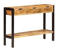 BOWEKAM Armadietti & Stoccaggio-Buffet & Credenze-Credenza con 3 Cassetti 110x35x75 cm Legno di Mango Massello