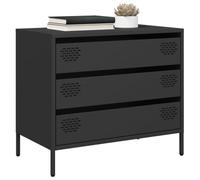 BOWEKAM Armadietti & Stoccaggio-Buffet & Credenze-Credenza Nero 68x39x58.5 cm Acciaio laminato a freddo