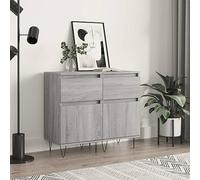 BOWEKAM Armadietti & Stoccaggio-Buffet & Credenze-Credenze 2 pz Grigio Sonoma 40x35x70 cm Legno Ingegnerizzato
