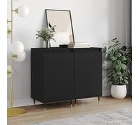 BOWEKAM Armadietti & Stoccaggio-Buffet & Credenze-Credenze 2 pz Nero 40x35x70 cm Legno Ingegnerizzato