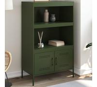 BOWEKAM Armadietti & Stoccaggio-Buffet & Credenze-Highboard Verde Oliva 68x39x113 cm Acciaio