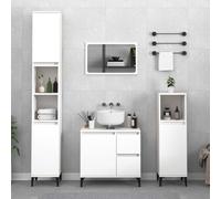 BOWEKAM Armadietti & Stoccaggio-Mobiletto Vanity Units-Bagno Mobiletto Bagno Bianco 65x33x60 cm Legno Ingegnerizzato