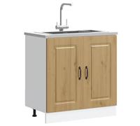 BOWEKAM Armadietti & Stoccaggio-Mobili Cucina - Base Lavabo Kalmar Rovere Artigianale 80x46x81,5 cm Legno Ingegnerizzato