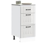 BOWEKAM Armadietti & Stoccaggio-Mobili da cucina-Base Mobiletto Lucca Bianco Lucido Legno Ingegnerizzato