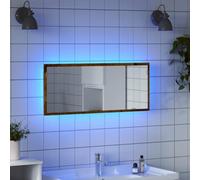 BOWEKAM Armadietti & Stoccaggio-Mobili Vanity Units-Bagno Vanity Units-Specchio Bagno LED Legno Antico 100x8.5x37 cm Legno Ingegnerizzato