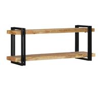 BOWEKAM Armadietti & Storage-Mobili e scaffalature multimediali - Mensola da parete 110x33x45 cm in legno massello grezzo mango