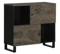 BOWEKAM Armadietti & Storage-Mobili Media & Racks-Credenza Nero 80x33x75 cm Legno Massello Mango