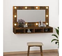 BOWEKAM Armadietti & Storage-Mobility-Vanity Units-Vanity Units-Mobile a specchio con LED rovere fumé 90x31.5x62 cm