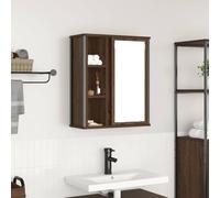 BOWEKAM Armadietto bagno con specchio rovere marrone 50x21x60 cm