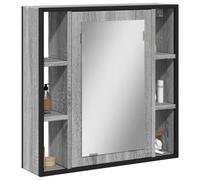 BOWEKAM Armadietto da bagno con specchio grigio Sonoma 60 x 16 x 60 cm in legno ingegnerizzato