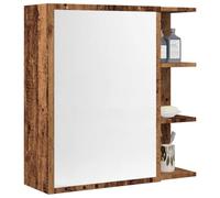 BOWEKAM Armadietto da bagno con specchio in legno anticato 62,5 x 20,5 x 64 cm, in legno ingegnerizzato