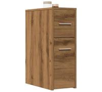 BOWEKAM Armadietto da bagno stretto con ruote in legno di quercia artigianale