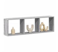 BOWEKAM Armadietto da parete 100 x 16 x 30 cm grigio Sonoma Ingegnerizzato in legno con scaffalature, mensole a muro e sporgenze