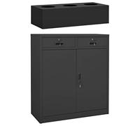 BOWEKAM Armadietto da ufficio con fioriera in acciaio, 90 x 40 x 125 cm, colore: antracite