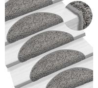 BOWEKAM Articoli per la casa-Gradini-Tappeti per scale 15 pz Grigio 56x17x3 cm