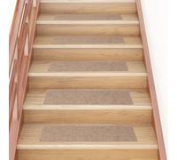BOWEKAM Articoli per la casa-Gradini-Tappetini autoadesivi per scale rettangolari 15 pezzi 76x20 cm Marrone chiaro
