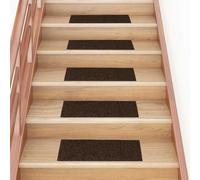 BOWEKAM Articoli per la casa - Tappetini autoadesivi per scale rettangolari 15 pezzi 60x25 cm marrone