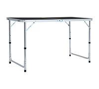 BOWEKAM Articoli sportivi, attività ricreative all'aperto, campeggio ed escursionismo, mobili da campeggio, tavolo da campeggio pieghevole grigio alluminio 120 x 60 cm