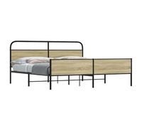 BOWEKAM Beds & Accessori-Letti e strutture letto - Struttura letto in metallo senza materasso in rovere Sonoma 180 x 200 cm Super King