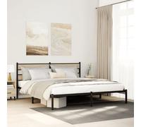 BOWEKAM Beds & Accessori-Letti e strutture letto - Struttura letto in metallo senza materasso in rovere Sonoma 180 x 200 cm Super King