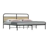 BOWEKAM Beds & Accessori-Letti e strutture letto - Struttura letto in metallo senza materasso in rovere Sonoma 180 x 200 cm Super King