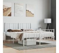 BOWEKAM Beds & Accessori-Letti & Telaio del letto - Struttura letto in metallo senza materasso con pediera bianca 120 x 190 cm