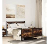 BOWEKAM Beds & Accessori-Letti & Telaio letto - Struttura letto in metallo senza materasso rovere fumé 120 x 190 cm matrimoniale piccolo