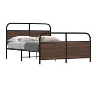 BOWEKAM Beds & Accessori-Letti & Telaio letto - Struttura letto in metallo senza materasso rovere marrone 140x200 cm