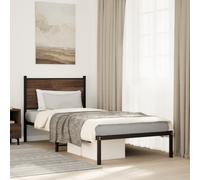 BOWEKAM Beds & Accessori-Letti & Telaio letto - Struttura letto in metallo senza materasso rovere marrone 90x200 cm